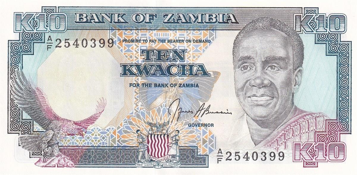 Foreign State BanknotesZambiya, 5 Kwacha (1989) P#31 ÇİL Eski Yabancı Banknot