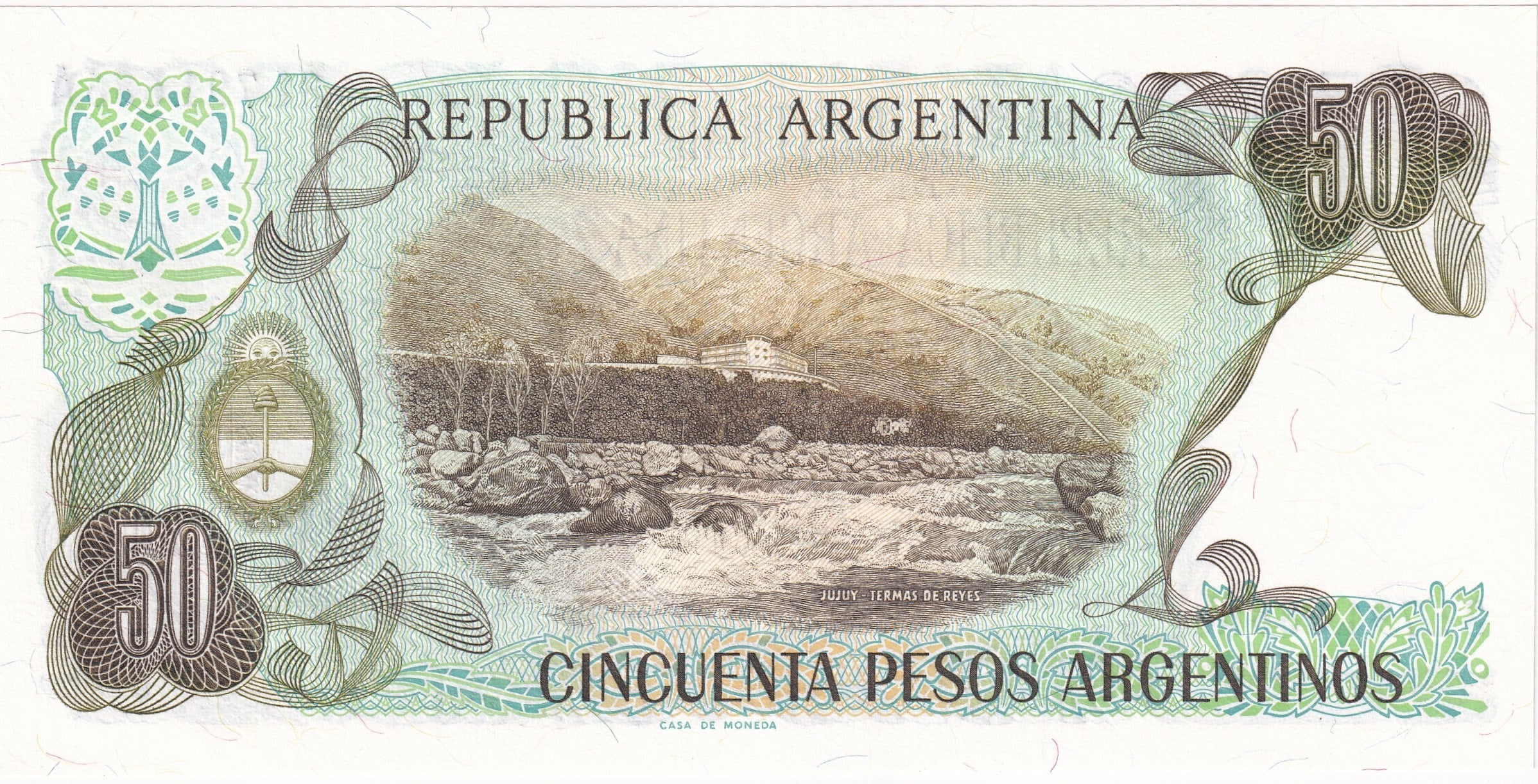 Foreign Paper MoneyArjantin, 50 Peso (1983-85) ÇİL Eski Yabancı Kağıt Para