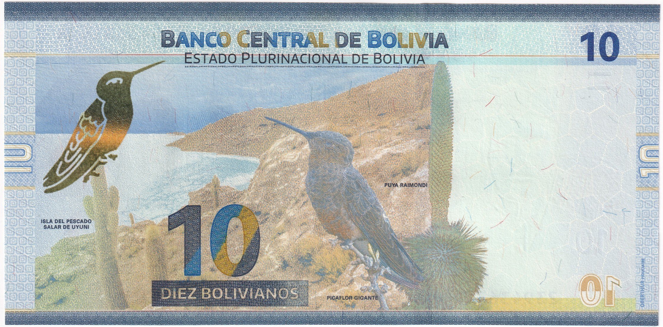 Foreign Paper MoneyBolivya, 10 Bolivianos L.1986 (2018-2019 ND) ÇİL Eski Yabancı Kağıt Para