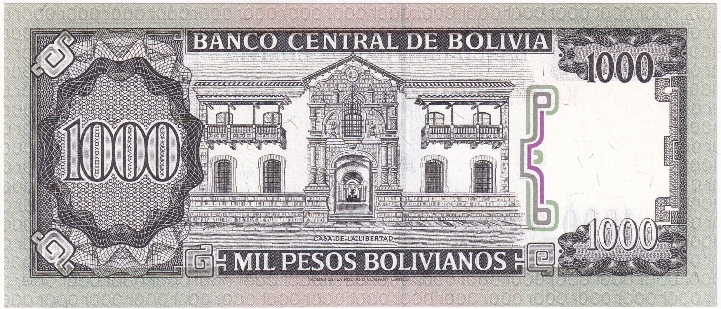 Foreign Paper MoneyBolivya, 1,000 Peso (1982) P#167 ÇİL Eski Yabancı Kağıt Para
