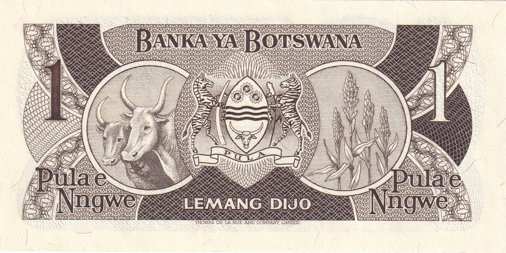 Foreign Paper MoneyBotsvana (Botswana), 1 Pula (1983) ÇİL Eski Yabancı Kağıt Para