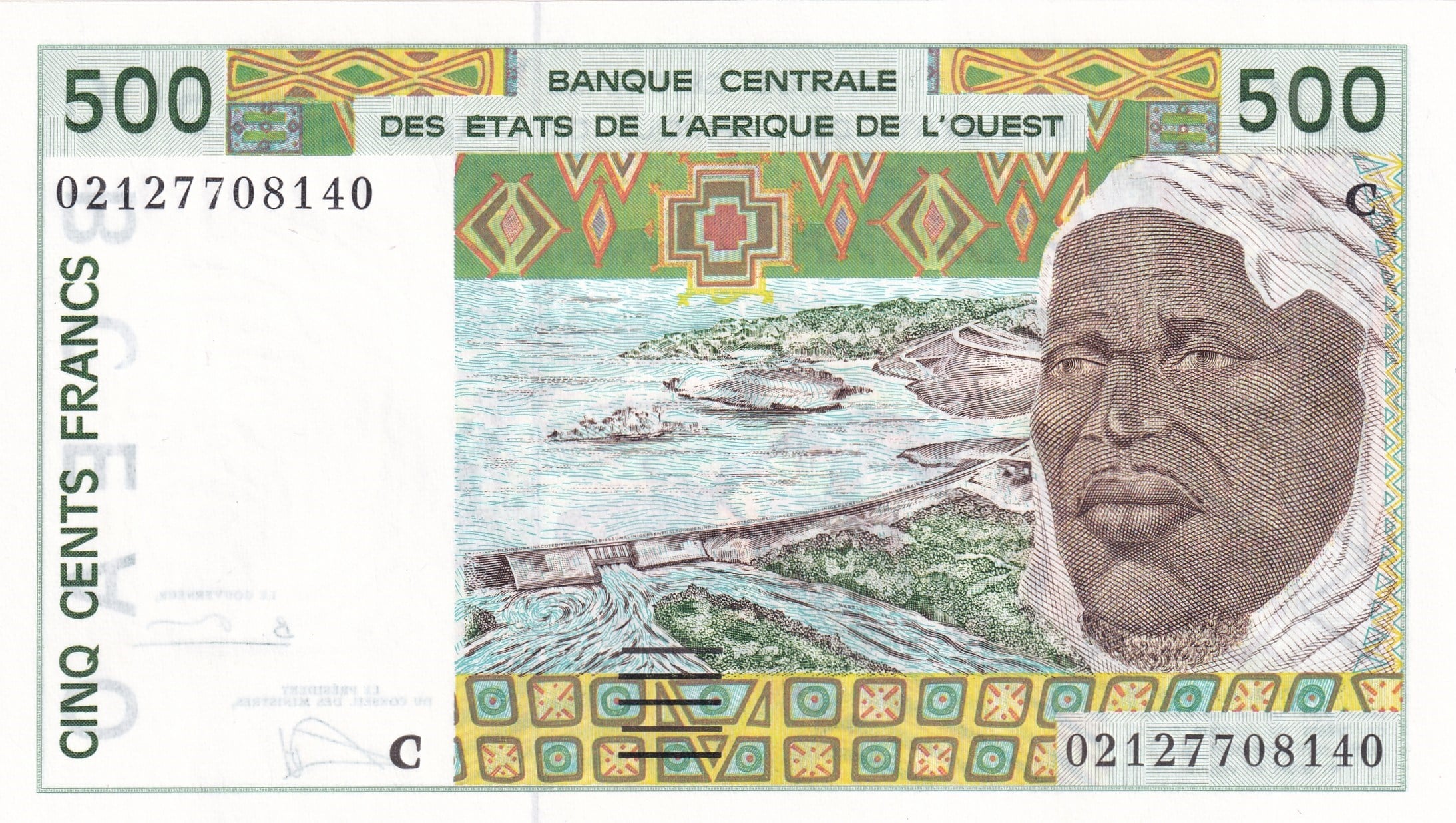 Foreign Paper MoneyBurkina Faso, 500 Frank (2002) ÇİL Eski Yabancı Kağıt Para
