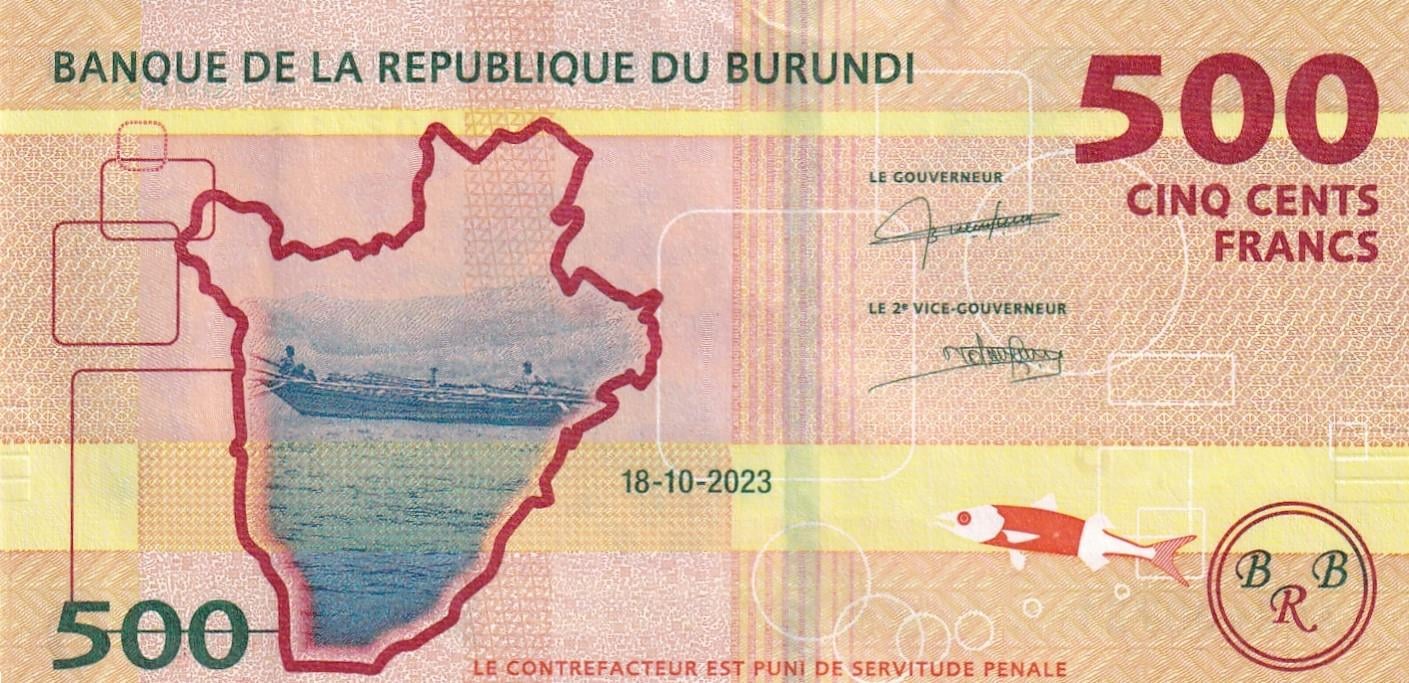 Foreign Paper MoneyBurundi, 500 Frank (2023) ÇİL Eski Yabancı Kağıt Para