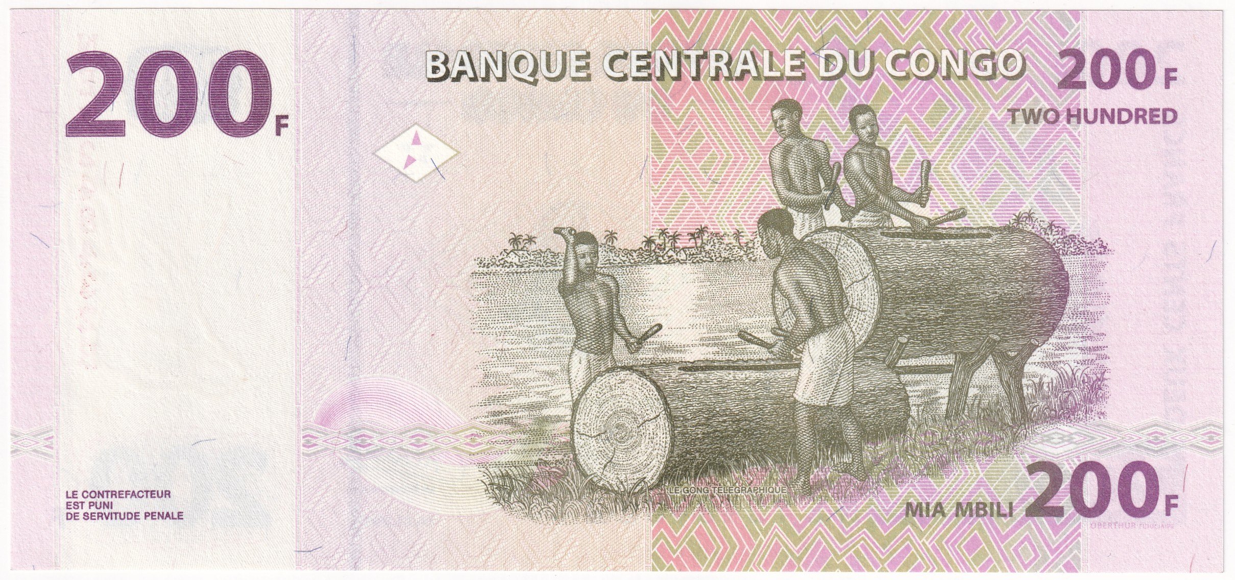 Foreign Paper MoneyDemokratik Kongo Cumhuriyeti, 200 Frank (2022) ÇİL Eski Yabancı Kağıt Para