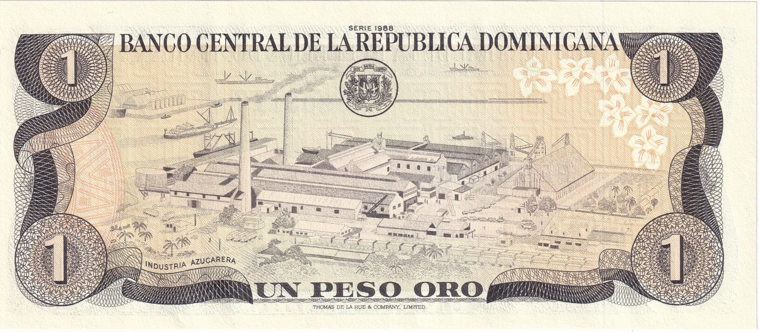 Foreign Paper MoneyDominik Cumhuriyeti, 1 Peso Oro (1988) ÇİL Eski Yabancı Kağıt Para