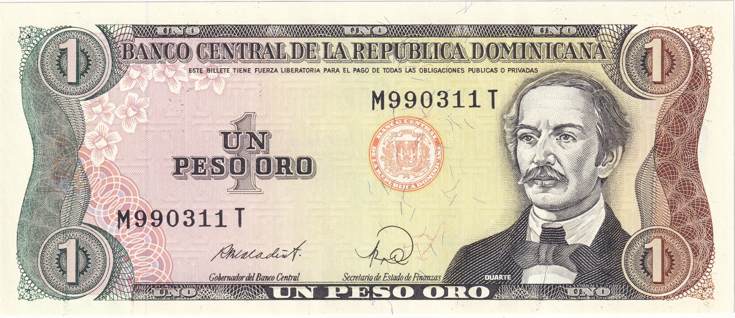 Foreign Paper MoneyDominik Cumhuriyeti, 1 Peso Oro (1988) ÇİL Eski Yabancı Kağıt Para