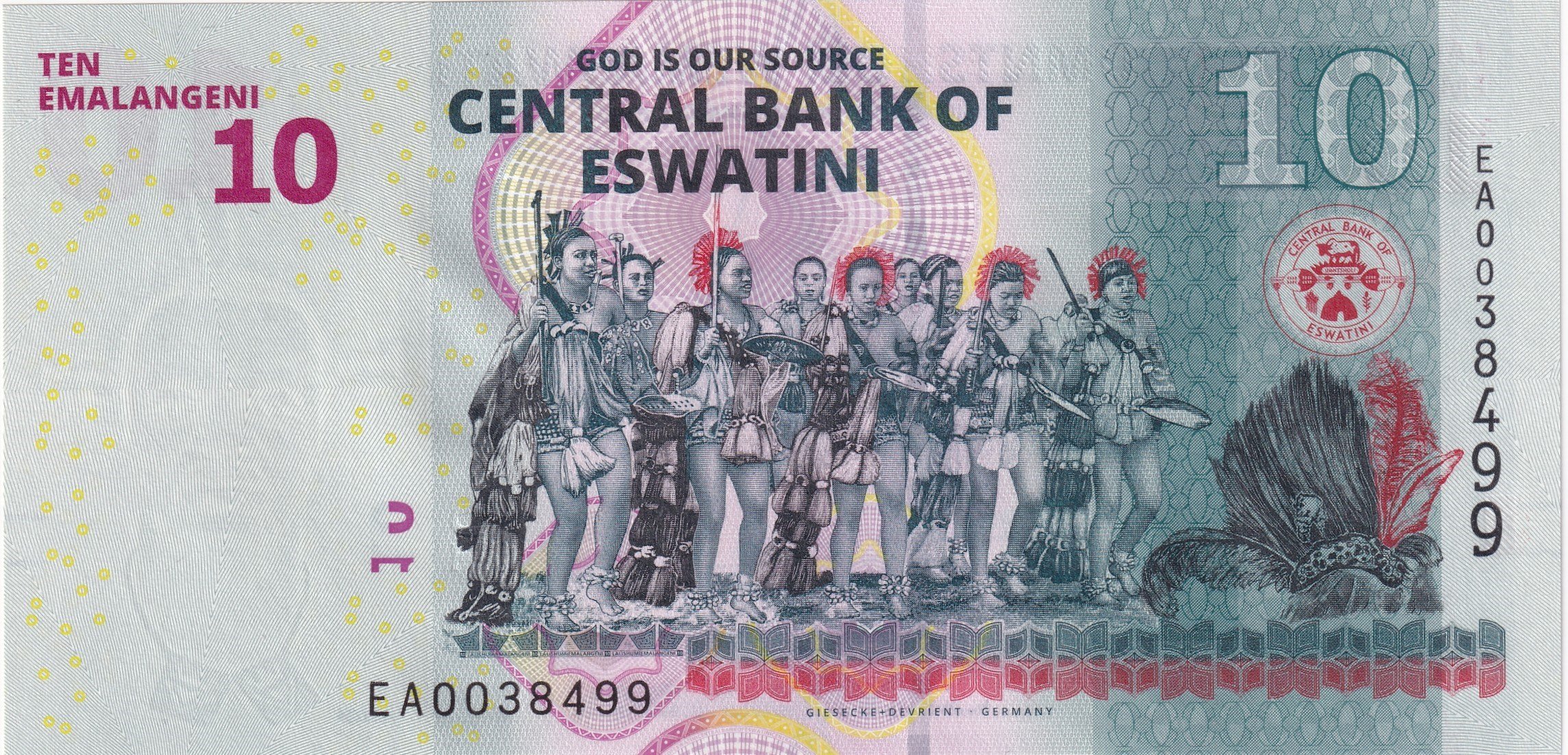 Foreign Paper MoneyEsvati̇ni̇ (Swaziland) 10 Emalangeni (2024) ÇİL Eski Yabancı Kağıt Para