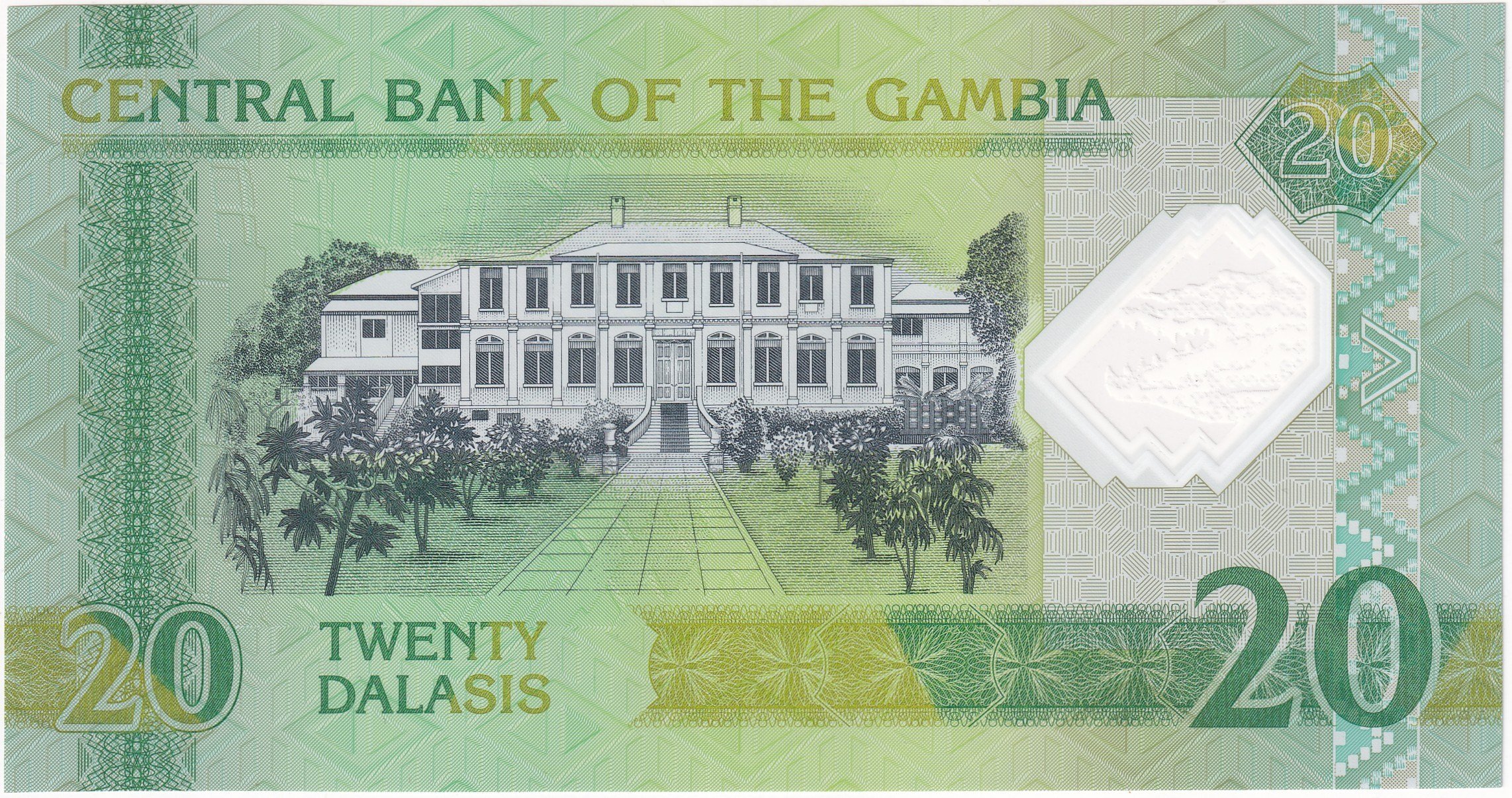 Foreign Paper MoneyGambiya, 20 Dalasis (2014) ÇİL Yabancı Eski Polimer Hatıra Para