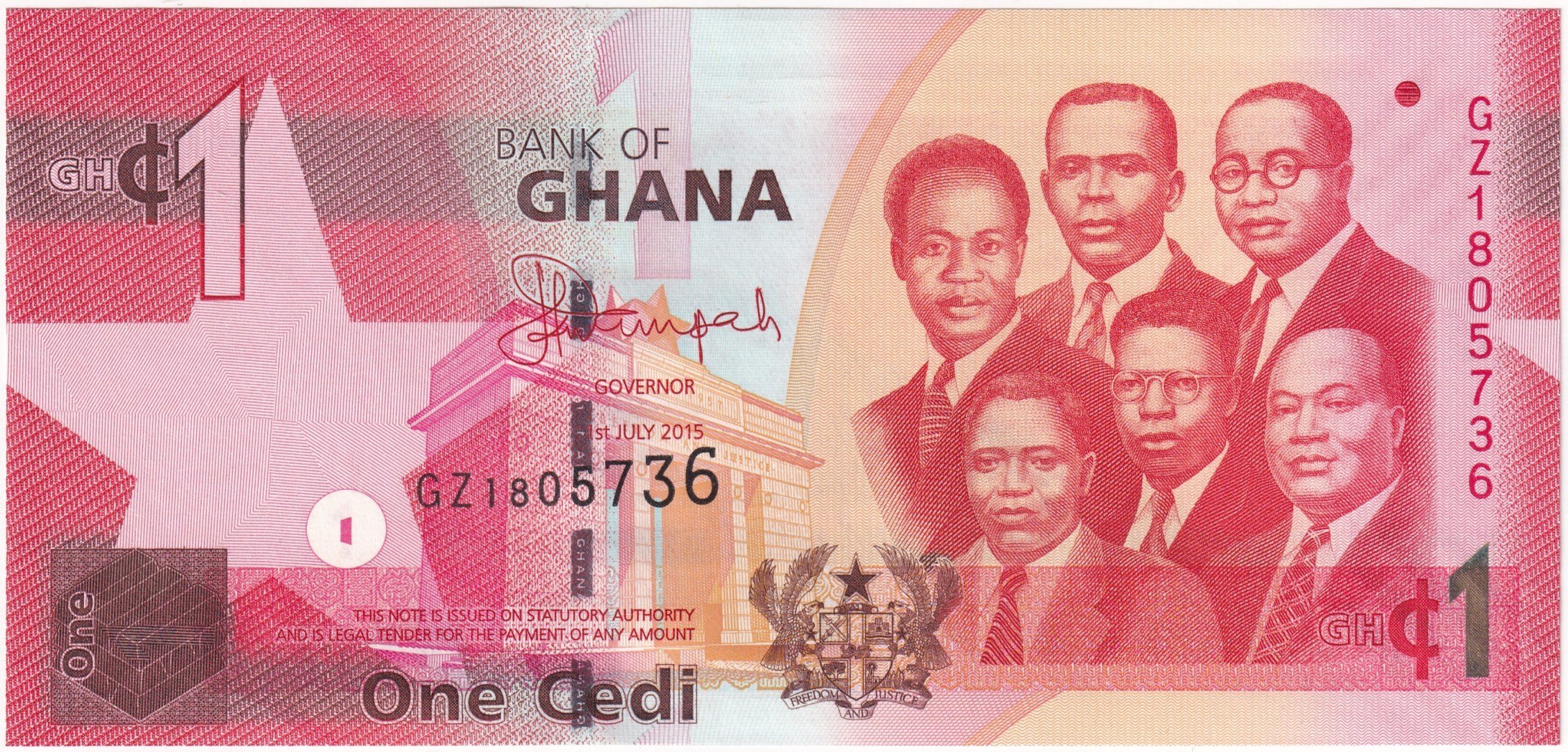Foreign Paper MoneyGana, 1 Cedi (2015) ÇİL