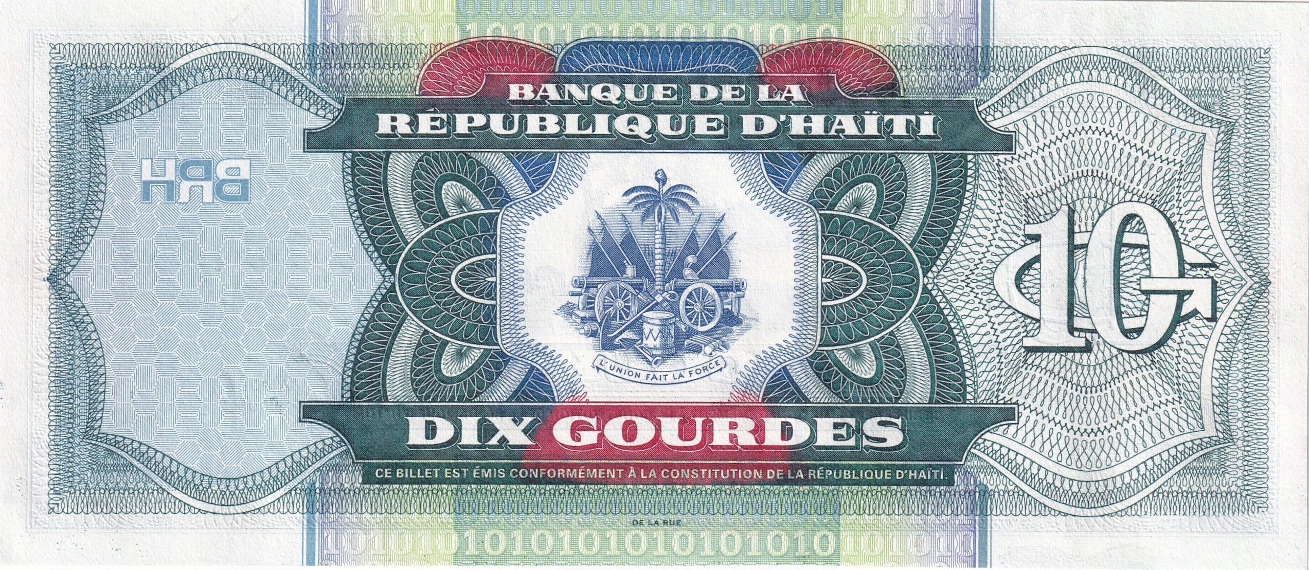Foreign Paper MoneyHaiti, 10 Gourdes (2000) P#265a ÇİL Eski Yabancı Kağıt Para