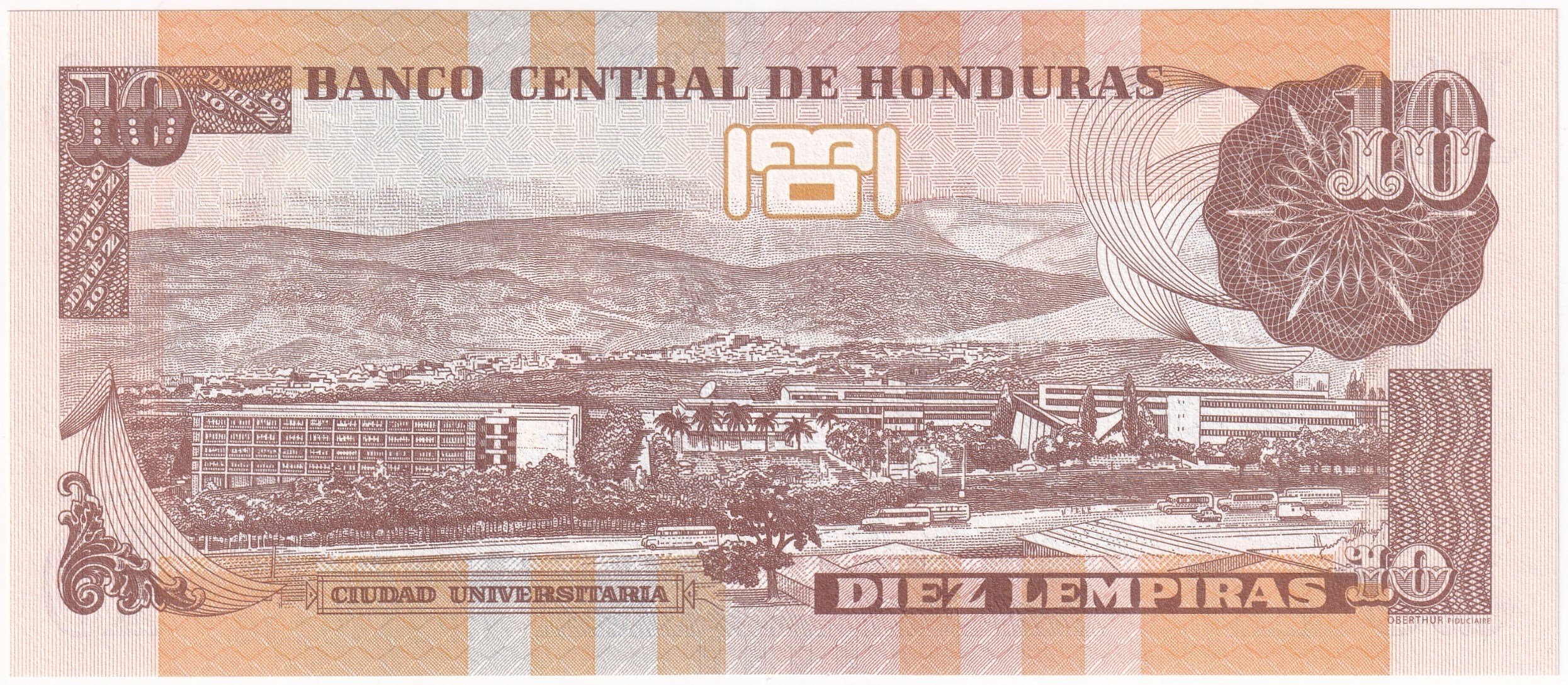 Foreign Paper MoneyHonduras, 10 Lempiras (2024) ÇİL Eski Yabancı Kağıt Para