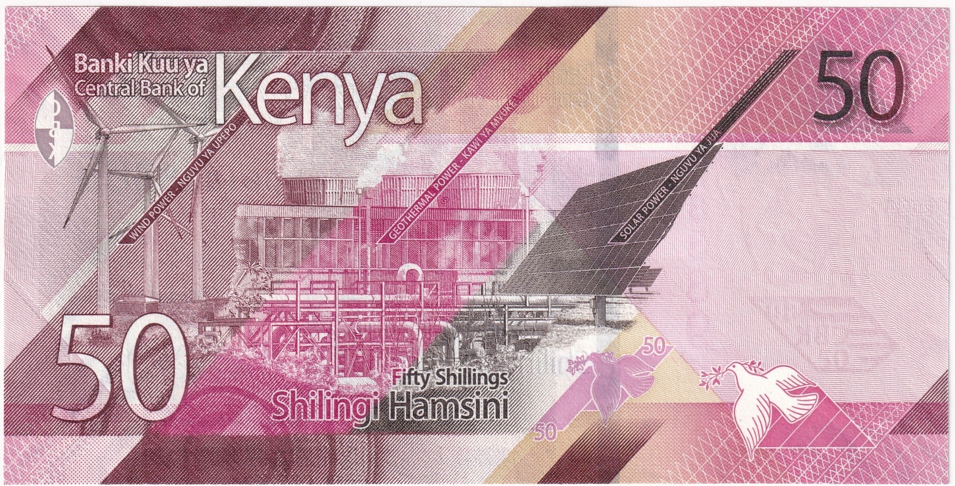 Foreign Paper MoneyKenya, 50 Şilin (2024) ÇİL Eski Yabancı Kağıt Para