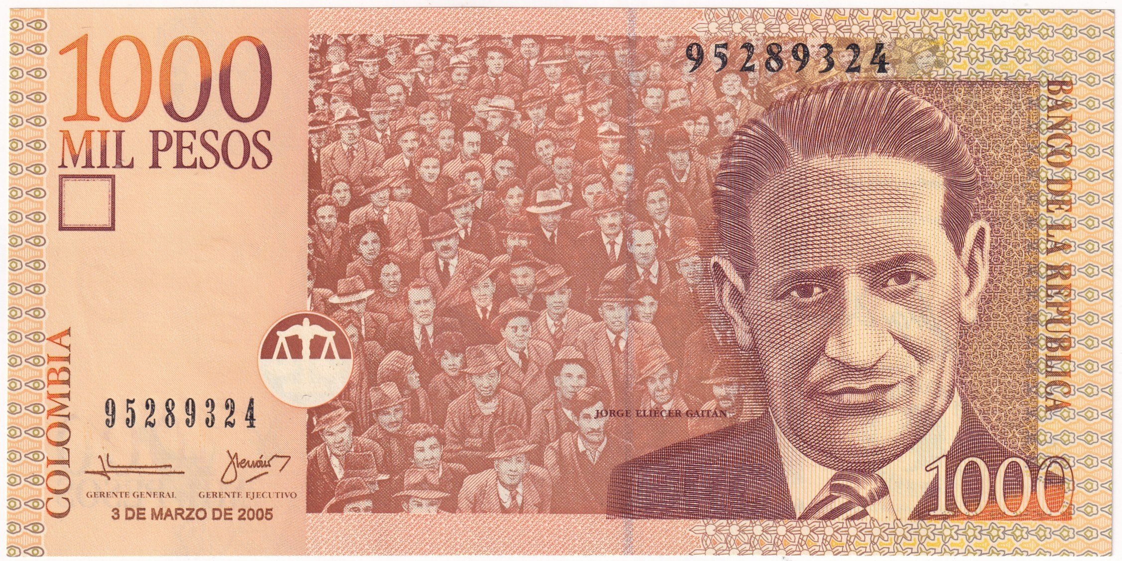 Foreign Paper MoneyKolombiya, 1.000 Peso (2005) P#450 ÇİL Eski Yabancı Kağıt Para