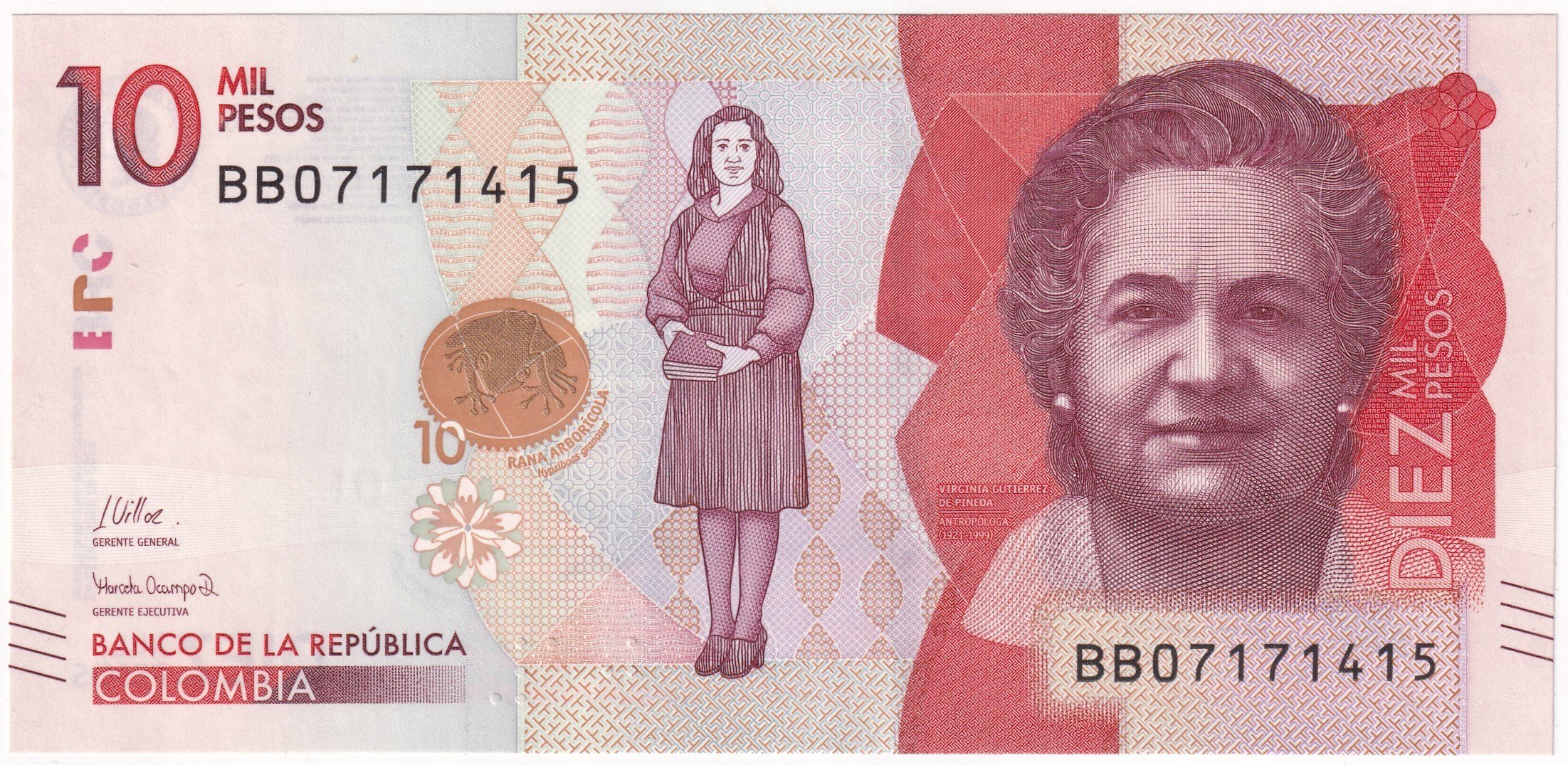 Foreign Paper MoneyKolombiya, 10.000 Peso (2023) ÇİL Eski Yabancı Kağıt Para