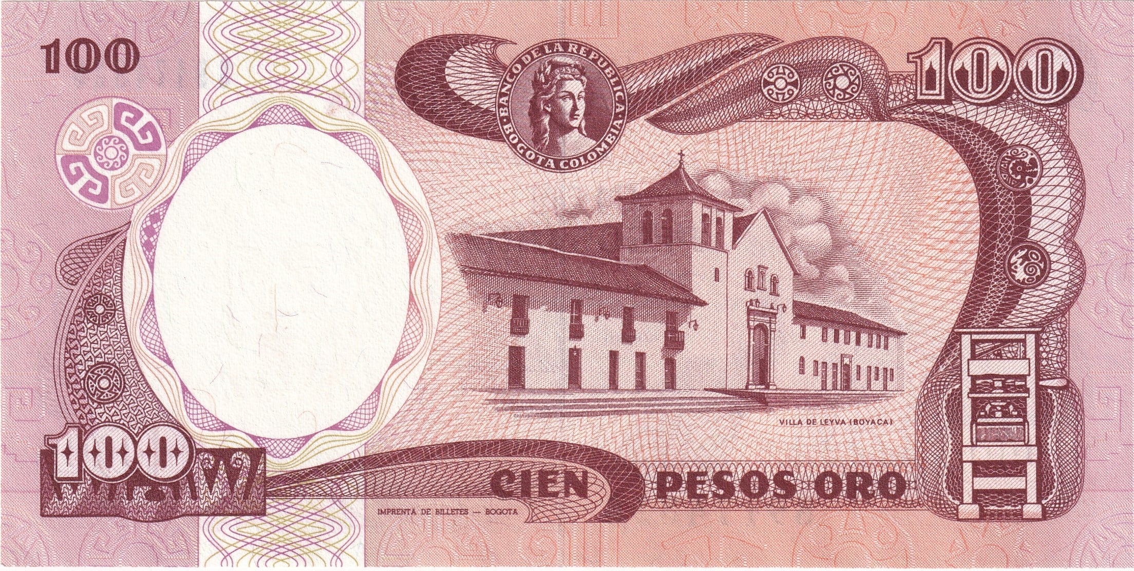 Foreign Paper MoneyKolombiya, 100 Peso (1990) ÇİL Eski Yabancı Kağıt Para