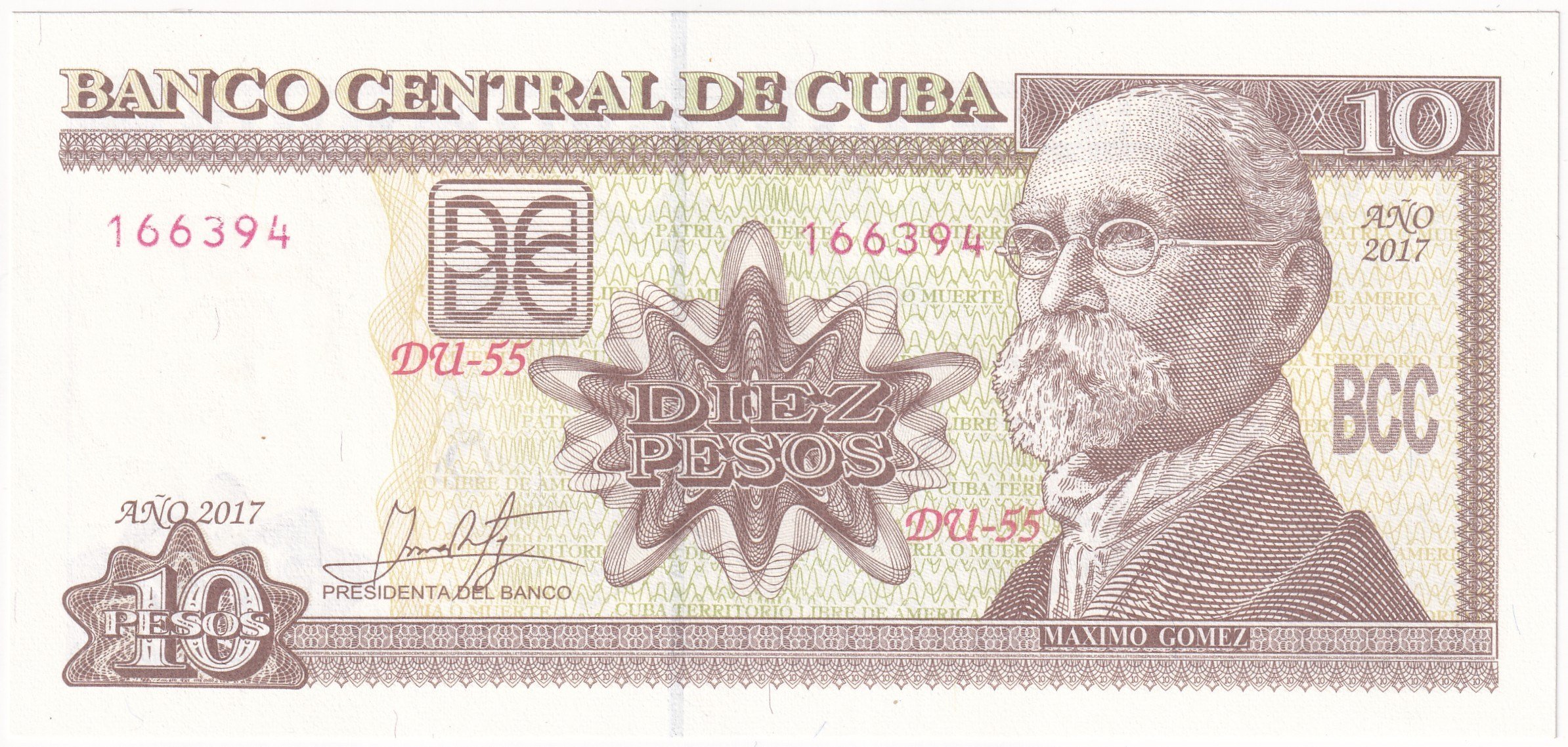 Foreign Paper MoneyKüba, 10 Peso (2017) P#117 ÇİL Eski Yabancı Kağıt Para