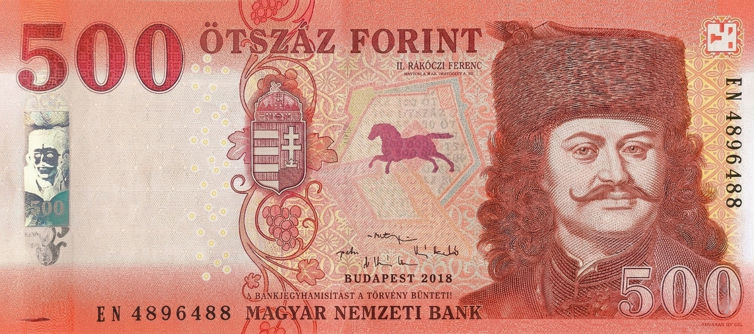 Foreign Paper MoneyMacaristan, 500 Forint (2018) ÇİL Yabancı Kağıt Para