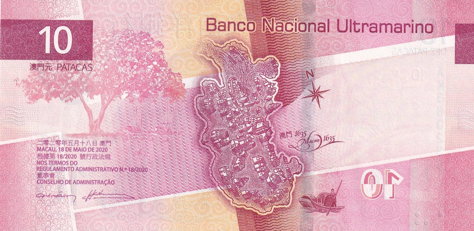 Foreign Paper MoneyMakao, 20 Pataka (2020) P#300 ÇİL