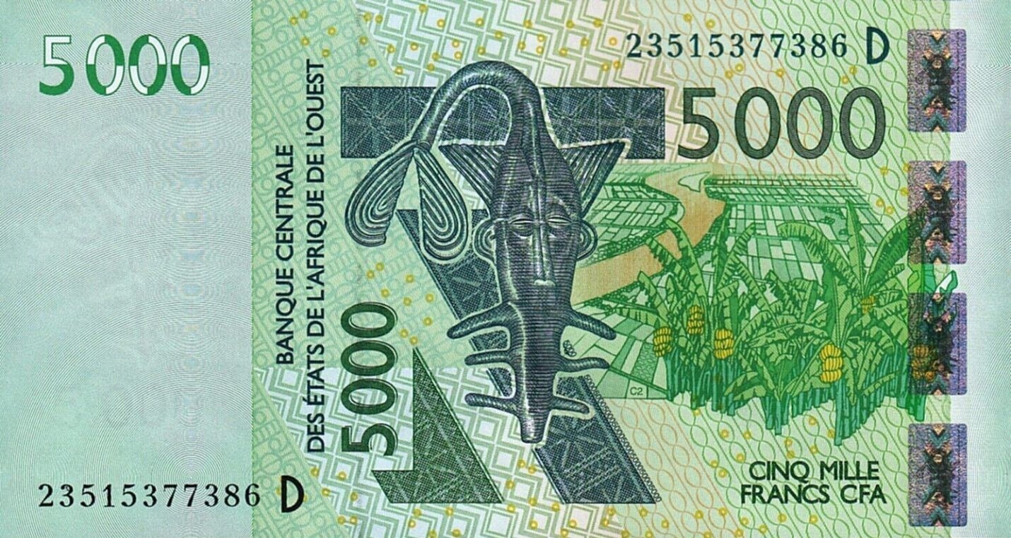 Foreign Paper MoneyMali, 5.000 Frank (2023) ÇİL Eski Yabancı Kağıt Para