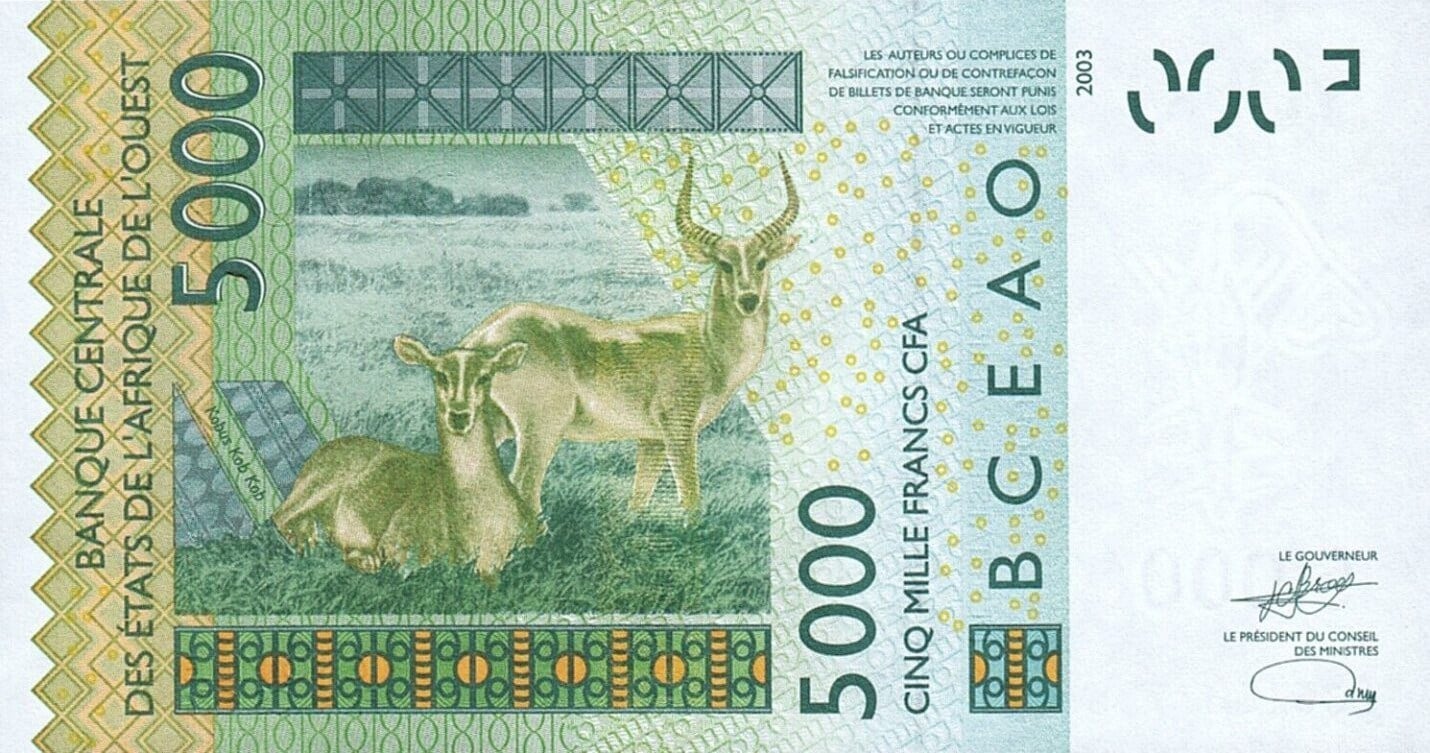 Foreign Paper MoneyMali, 5.000 Frank (2023) ÇİL Eski Yabancı Kağıt Para