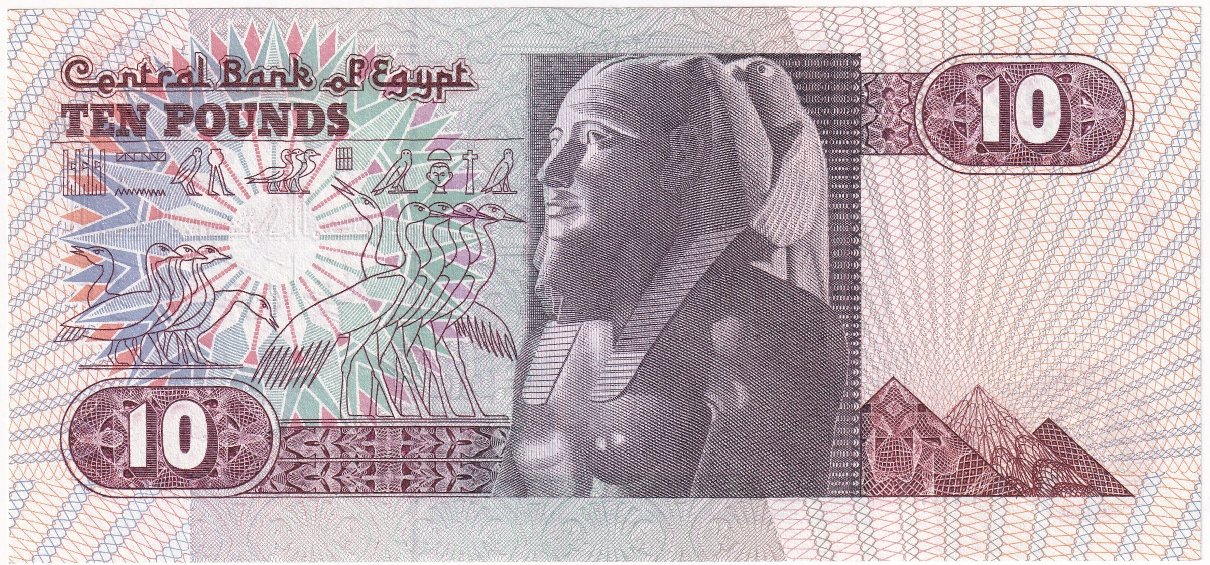 Foreign Paper MoneyMısır, 10 Pound (1996) P#51 ÇİL Eski Yabancı Kağıt Para