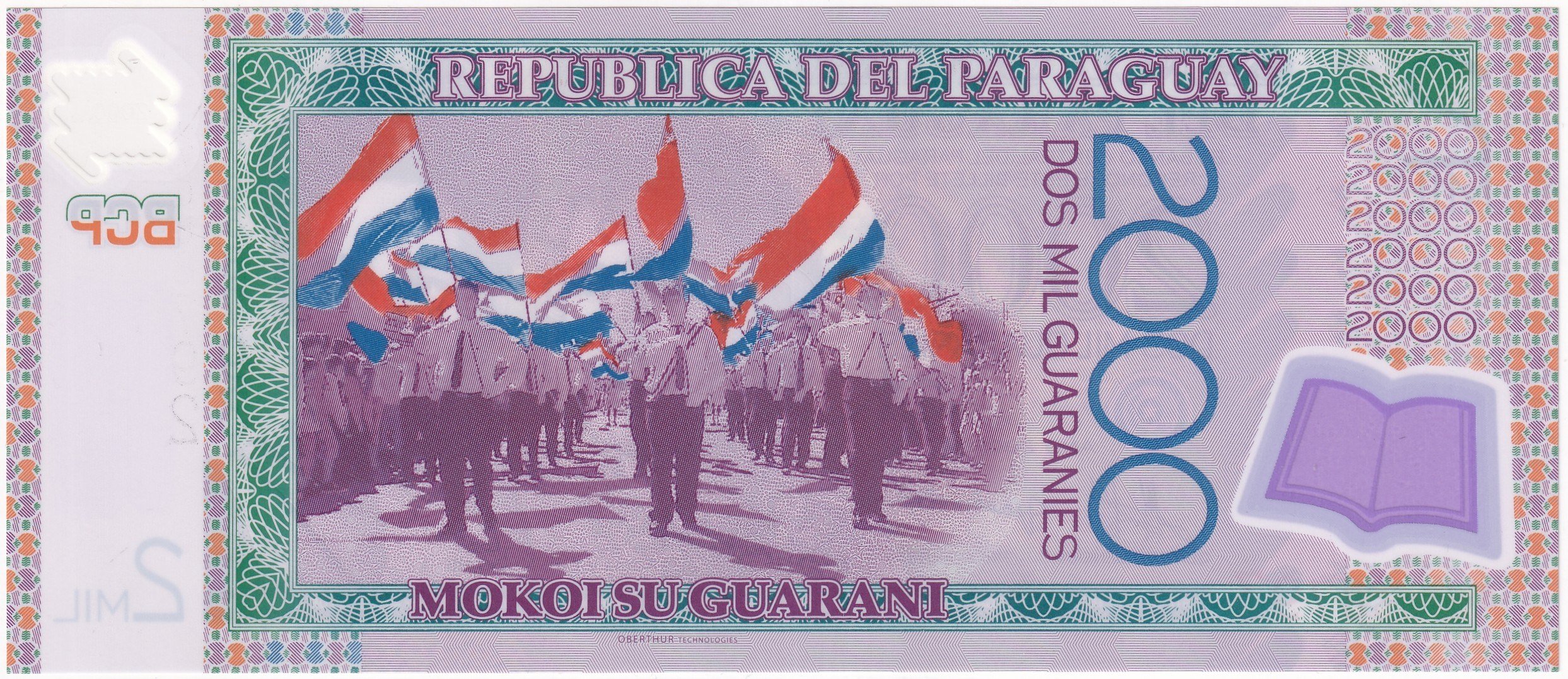 Foreign Paper MoneyParaguay, 2.000 Guaranies (2008) ÇİL Eski Yabancı Polimer Para