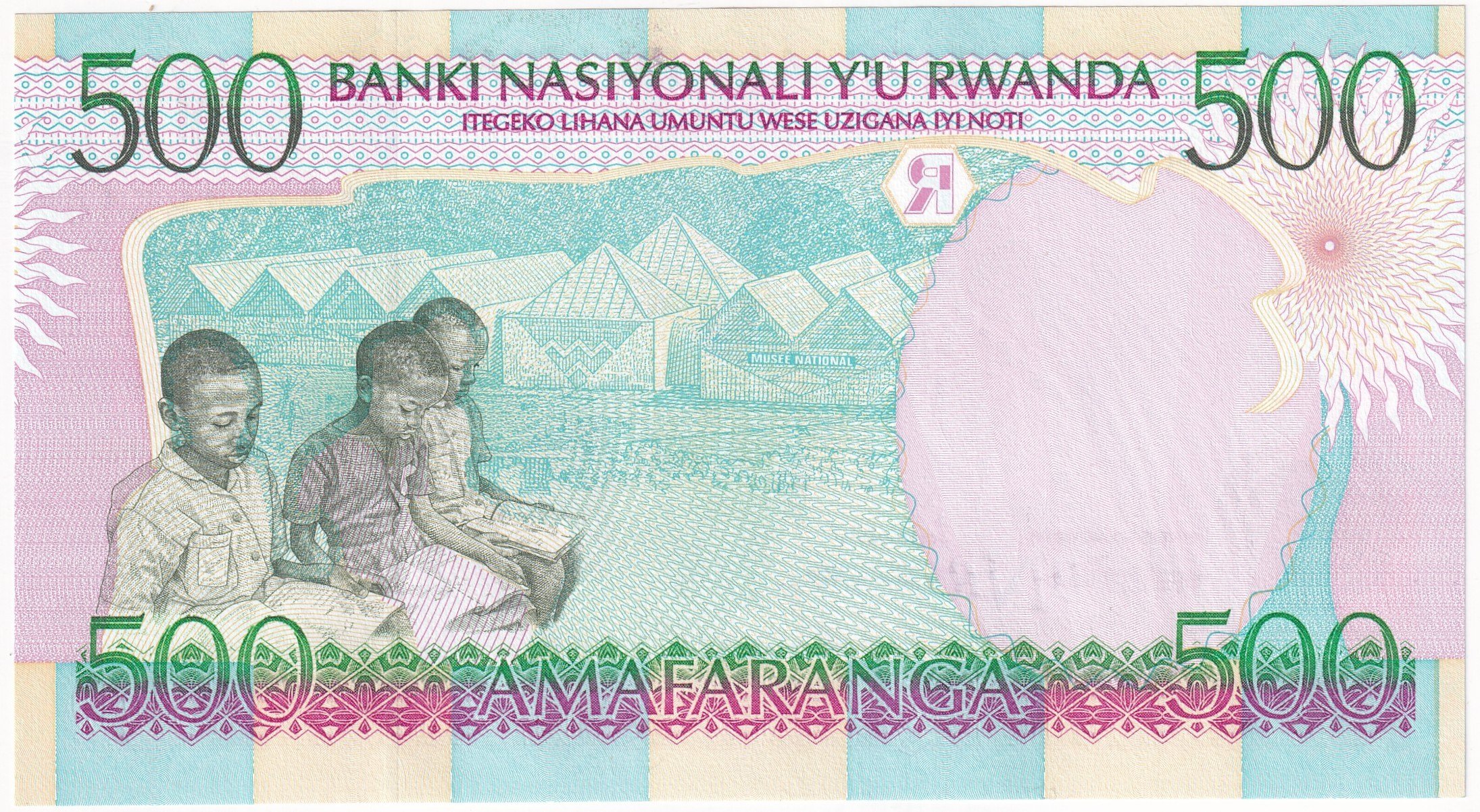 Foreign Paper MoneyRuanda, 500 Frank (1998) ÇİL Eski Yabancı Kağıt Para