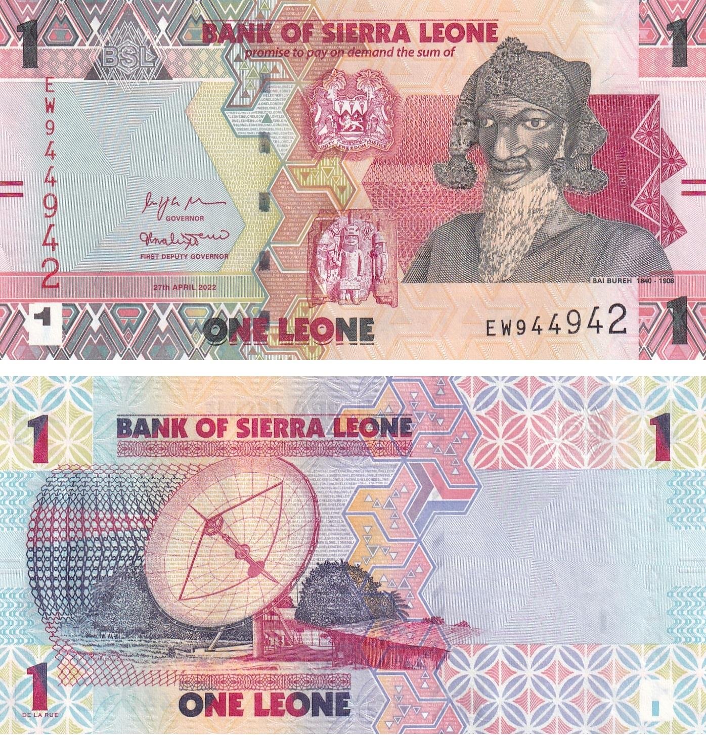 Yabancı Kağıt ParalarSierra Leone, 1 Leone (2022) ÇİL