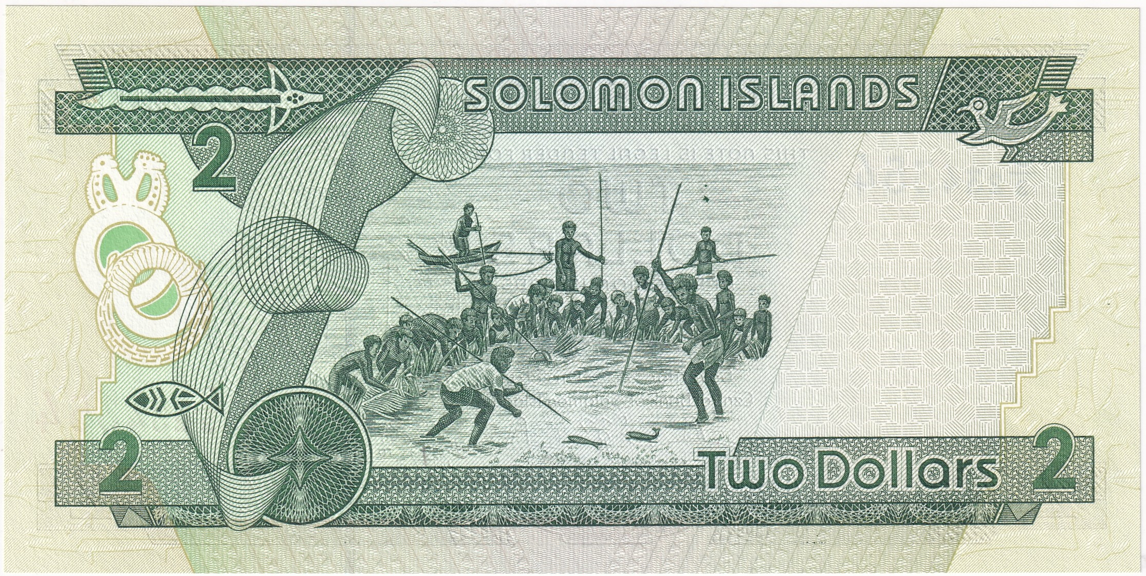 Foreign Paper MoneySolomon Adaları, 2 Dolar (1997) P#18 ÇİL Eski Yabancı Kağıt Para