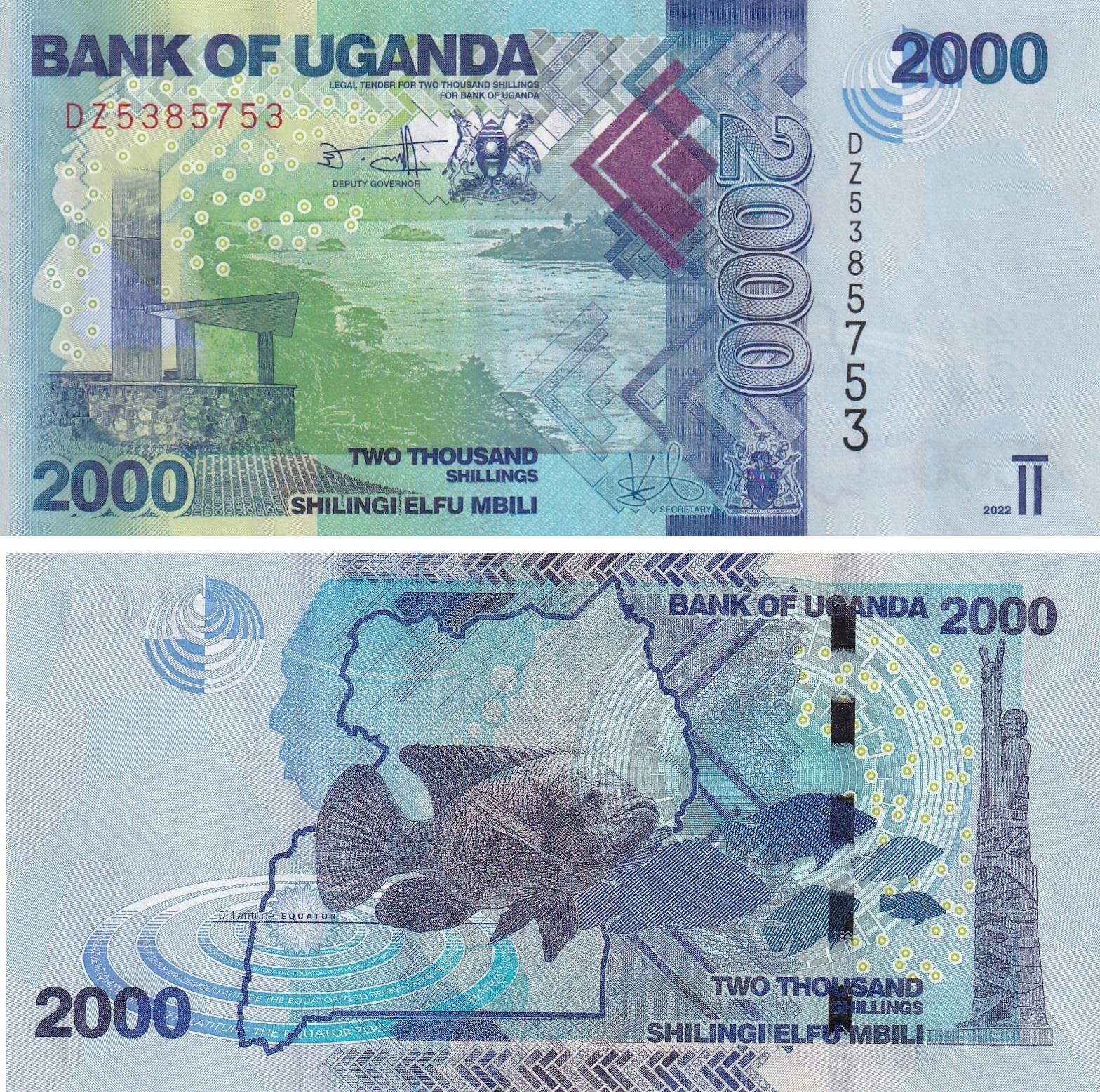 Foreign Paper MoneyUganda, 2.000 Şilin (2022) P#50 ÇİL
