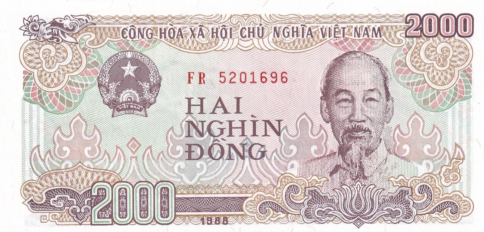 Foreign Paper MoneyVietnam, 2.000 Dong (1988) ÇİL