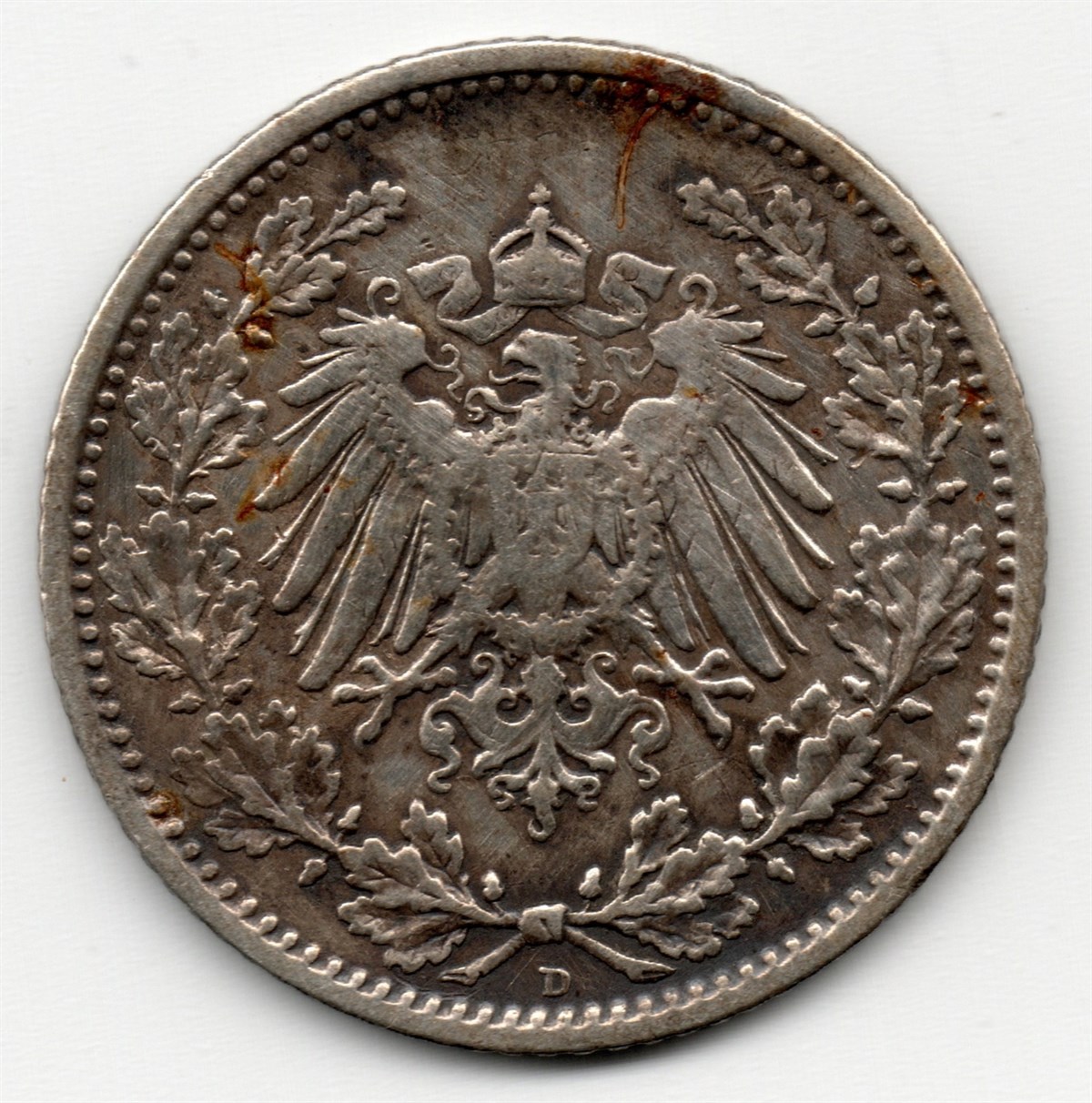 Foreign CoinsAlmanya, 1/2 Mark 1905 D, ÇÇT Gümüş Eski Madeni Para