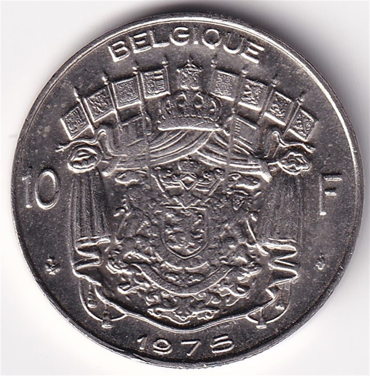 Yabancı Madeni ParalarBelçika, 10 Frank 1975 ÇİL Yabancı Madeni Para