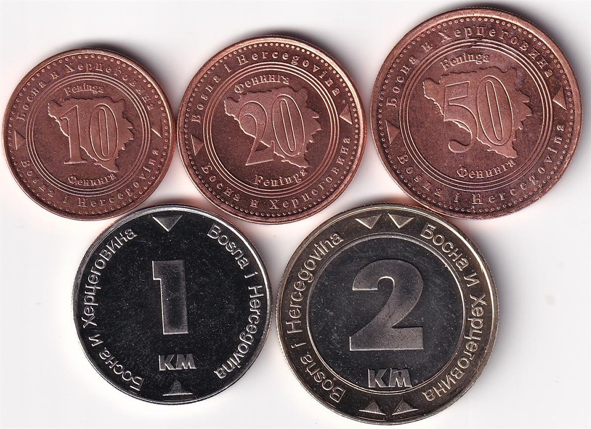 Yabancı Madeni ParalarBosna Hersek ÇİL Yabancı Madeni Eski Para Seti (1998-2002)