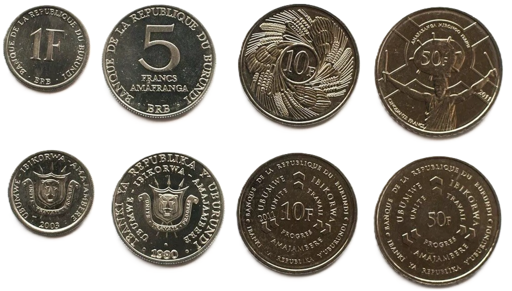 Foreign CoinsBurundi 1980-2011, ÇİL Eski Yabancı Madeni Para Seti