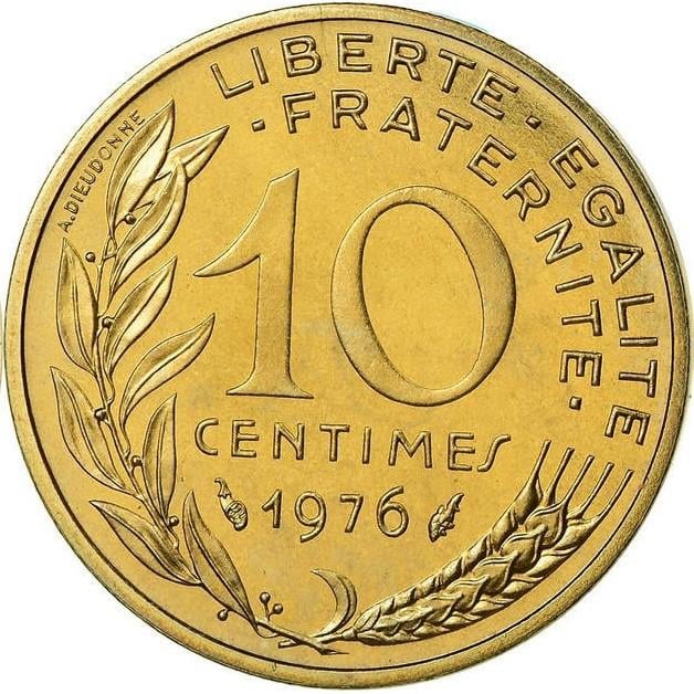 Yabancı Madeni ParalarFransa, 10 Centim 1962-2001, ÇÇT Eski Madeni Para