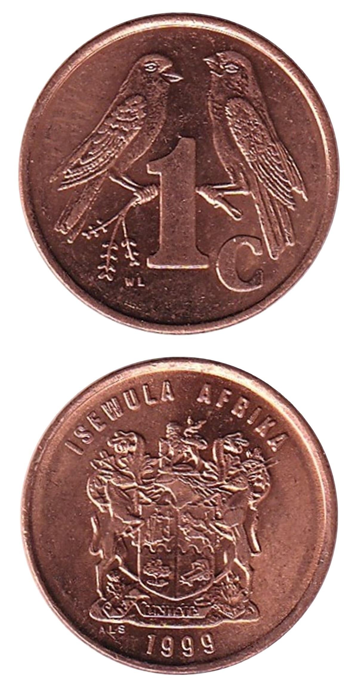 Yabancı Madeni ParalarGüney Afrika, 1 Cent (1999) ÇİL Eski Yabancı Madeni Para