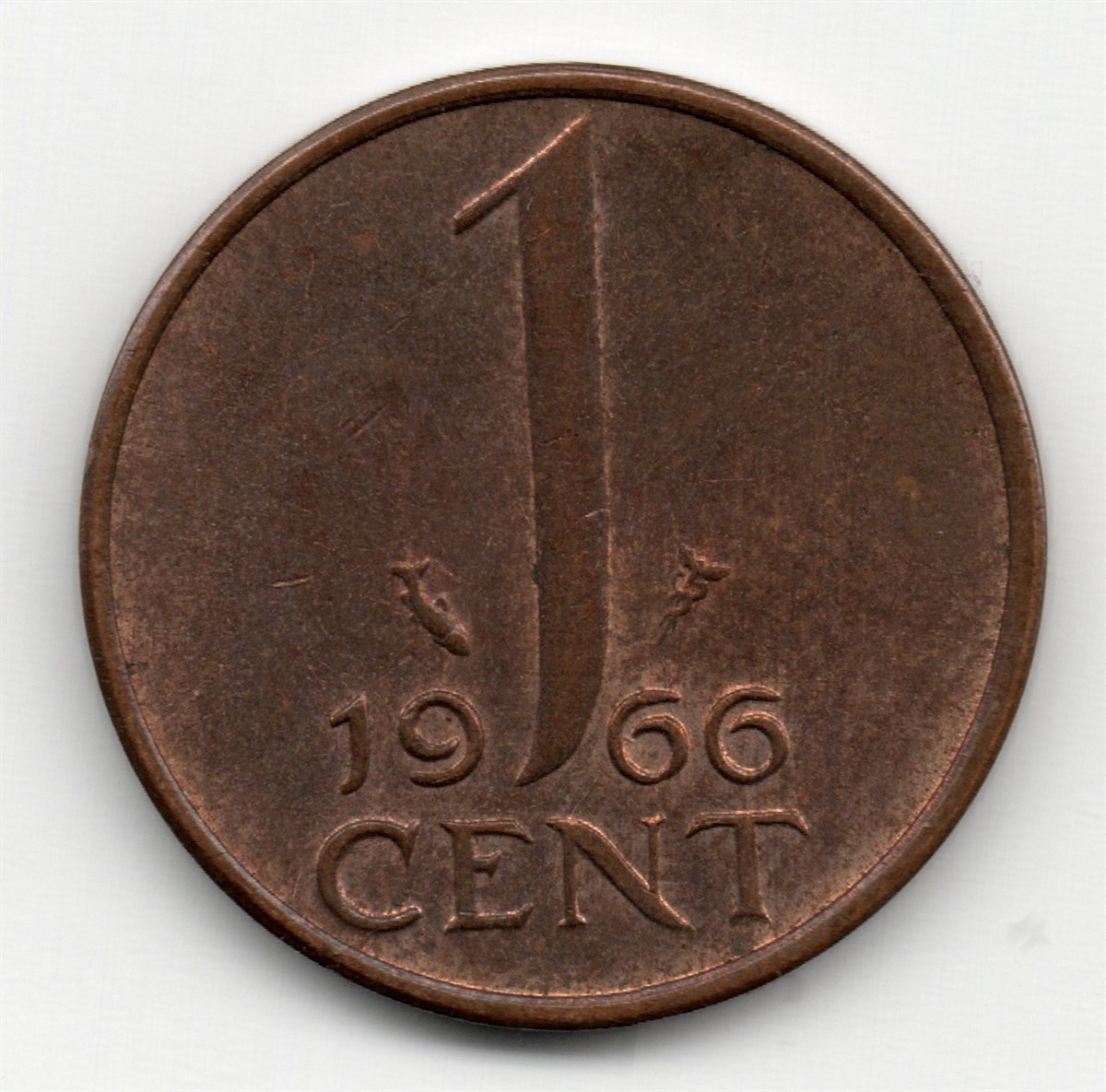Yabancı Madeni ParalarHollanda, 1 Cent (1966) ÇİL Eski Yabancı Madeni Para