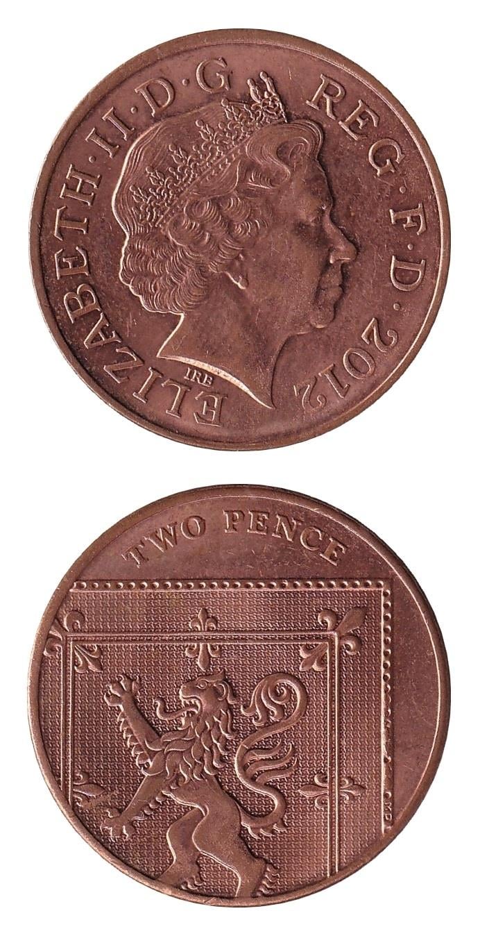 Yabancı Madeni Paralarİngiltere, 2 Pence (2008-2015) ÇİL Eski Yabancı Madeni Para