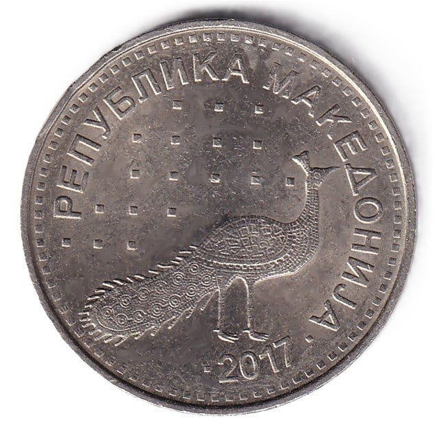 Yabancı Madeni ParalarKuzey Makedonya, 10 Dinar 2017 ÇİL Yabancı Madeni Para