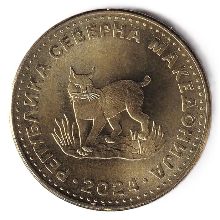 Yabancı Madeni ParalarKuzey Makedonya, 5 Dinar 2024 ÇİL Yabancı Madeni Para