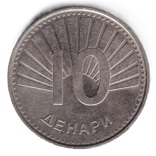 Yabancı Madeni ParalarKuzey Makedonya, 10 Dinar 2017 ÇİL Yabancı Madeni Para