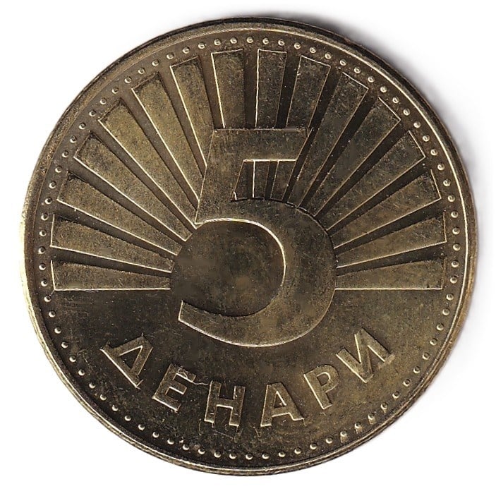 Yabancı Madeni ParalarKuzey Makedonya, 5 Dinar 2024 ÇİL Yabancı Madeni Para