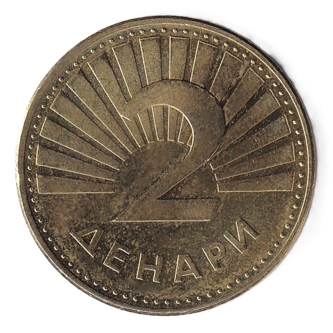 Yabancı Madeni ParalarKuzey Makedonya, 2 Dinar 2024 ÇİL Yabancı Madeni Para