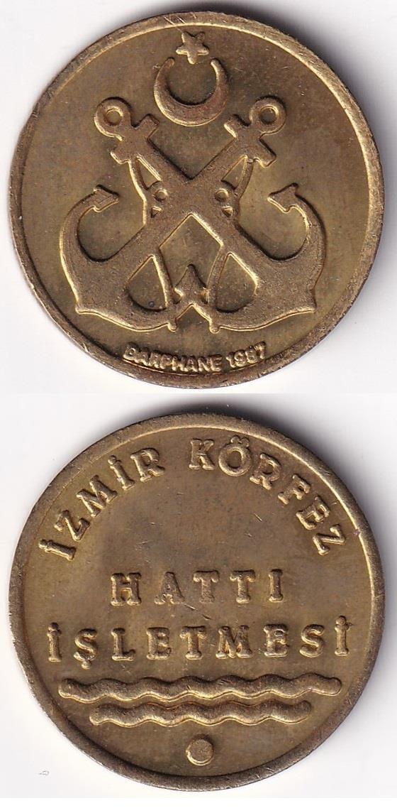Yerli Jetonİzmir Körfez Hattı İşletmesi Jetonu Darphane 1987 (TK-0030)
