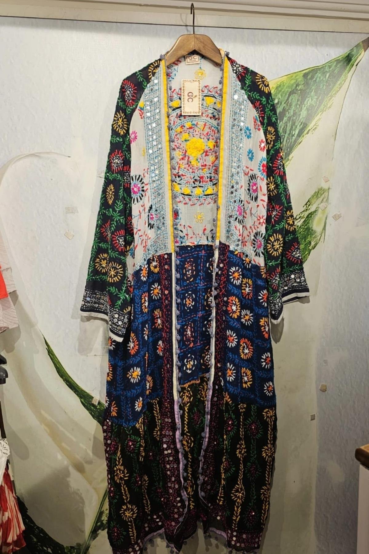 Etnik El İşi Pamuk Kumaş Kimono