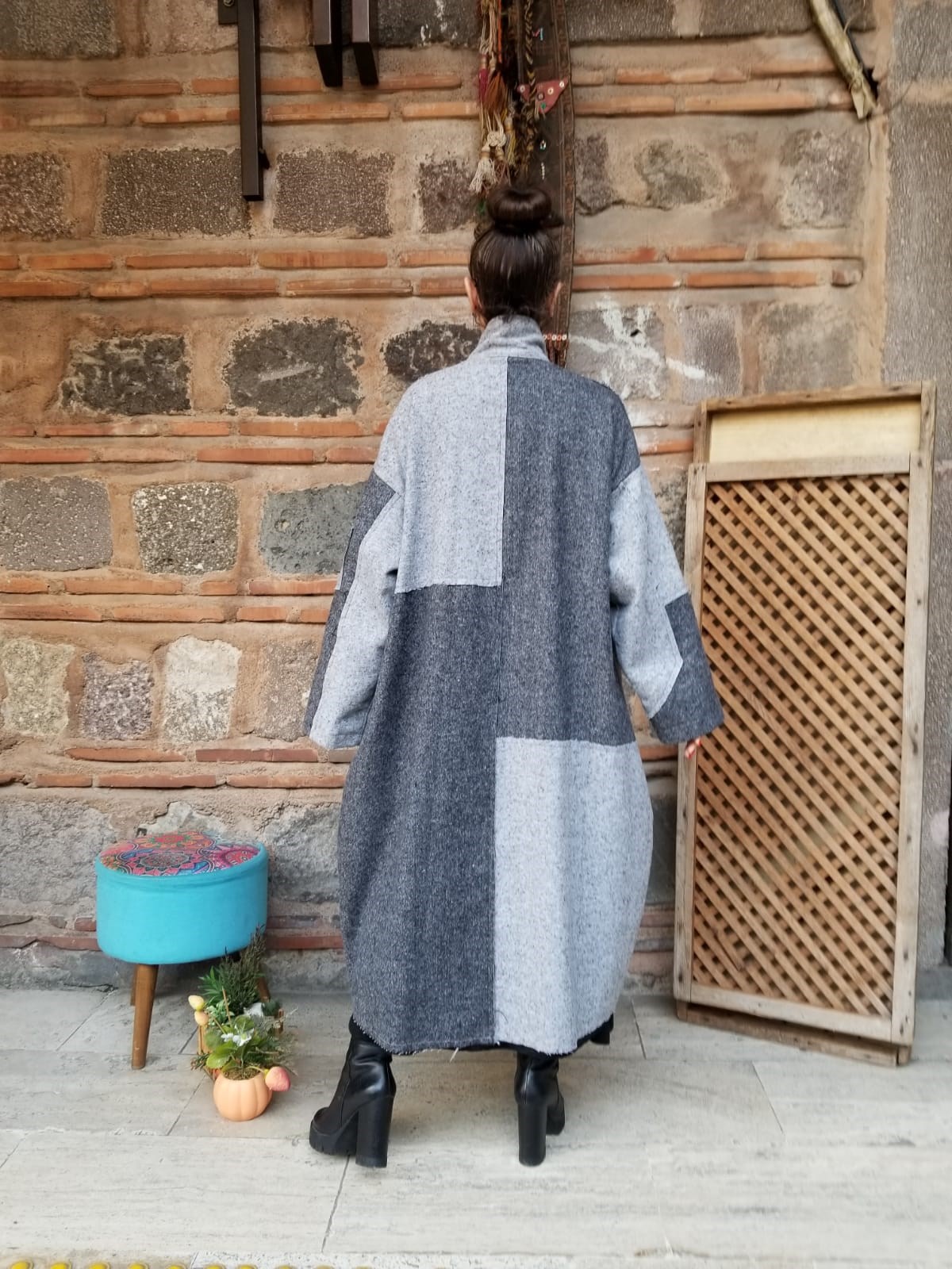 H4 marka standart beden kaşe kumaş kaban