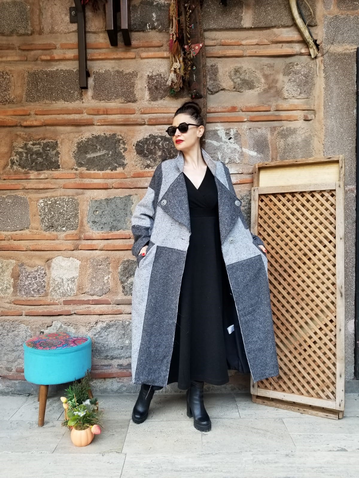 H4 marka standart beden kaşe kumaş kaban