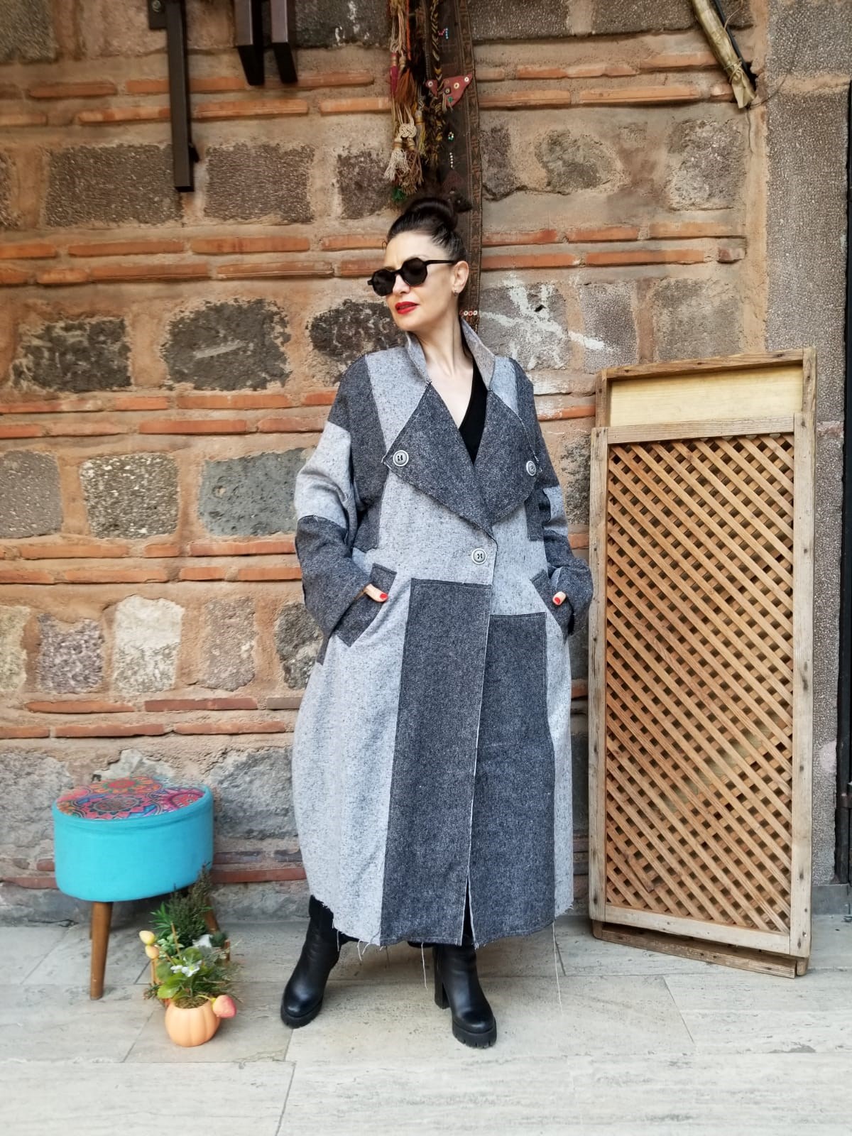 H4 marka standart beden kaşe kumaş kaban