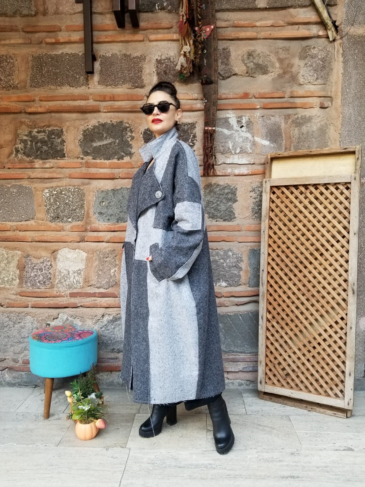 H4 marka standart beden kaşe kumaş kaban